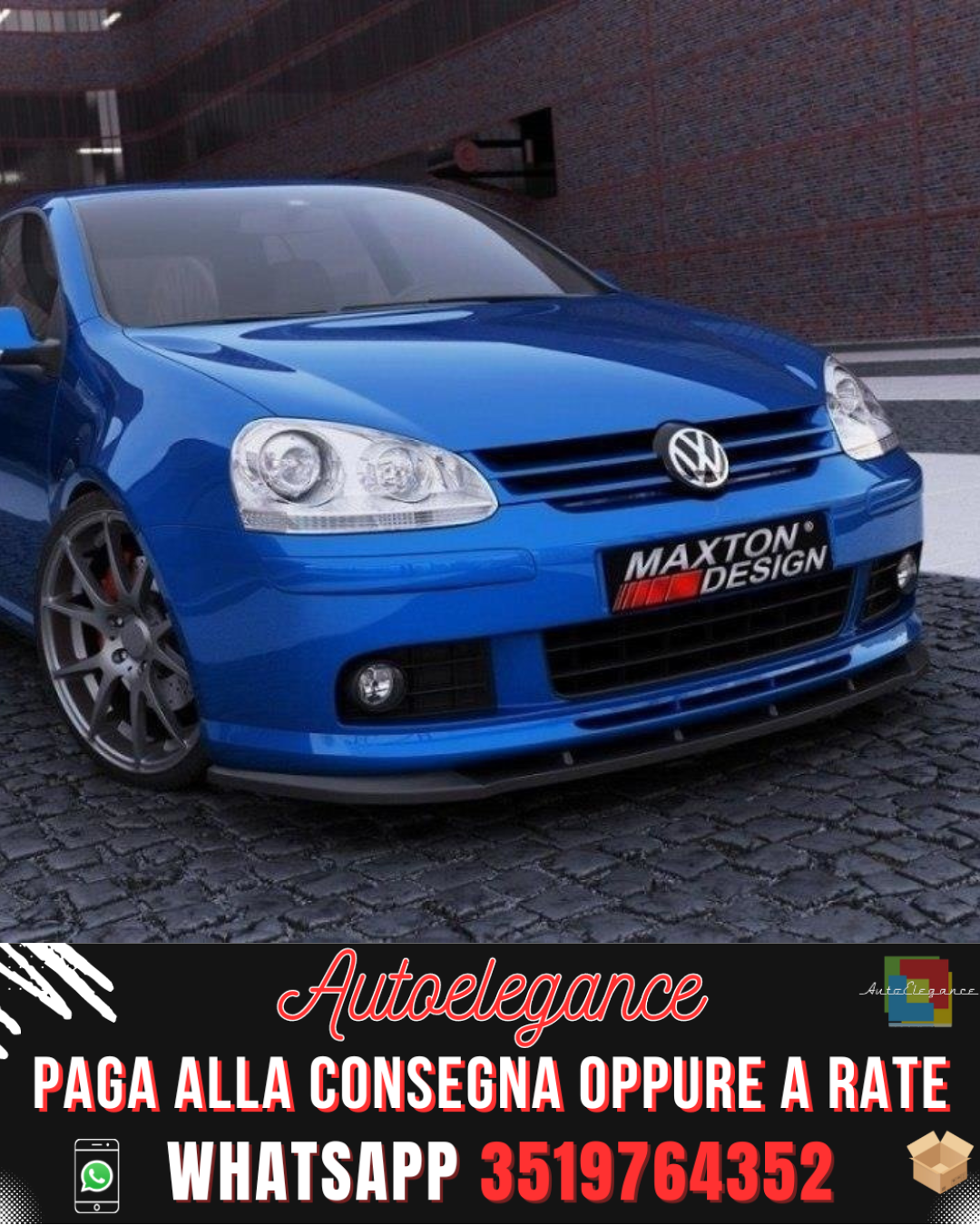 SPLITTER ANTERIORE adatto per VW GOLF MK5 (ADATTO SOLO CON LABBRO ANTERIORE VOTEX) 2003-2008