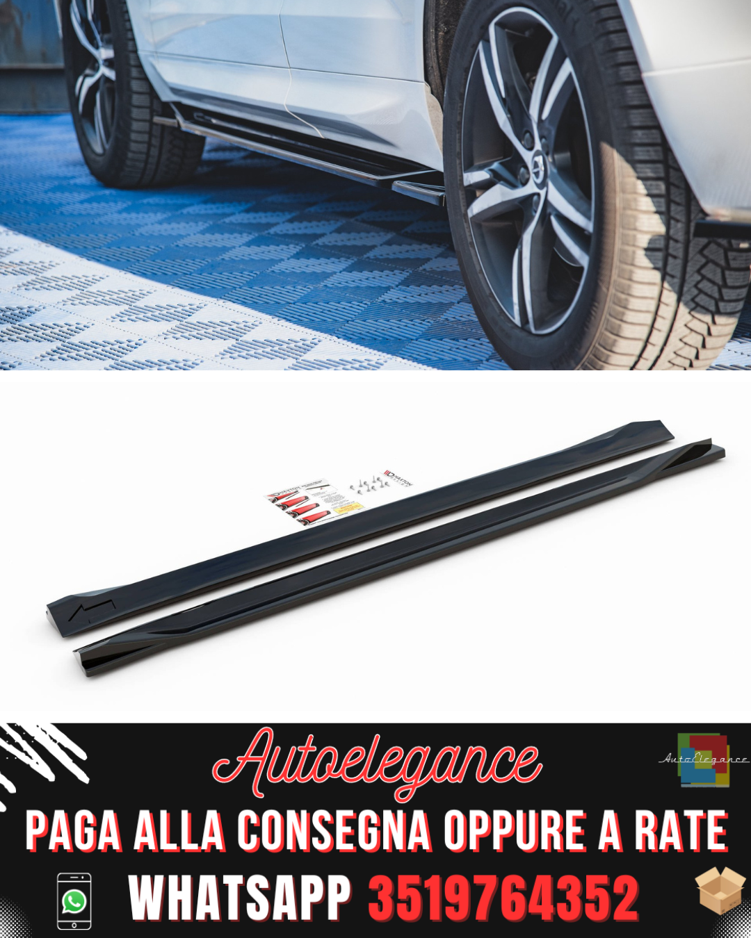 MINIGONNE LATERALI adatto per VOLVO XC60 MK2 R-DESIGN 2017-2021