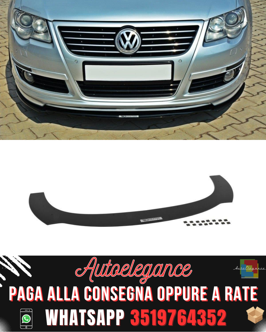 SPLITTER ANTERIORE RACING adatto per VW PASSAT B6 VOTEX