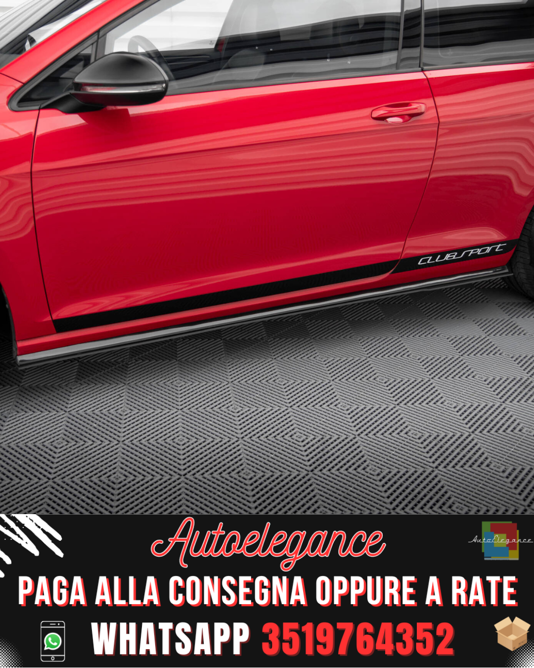 MINIGONNE LATERALI RACING adatte per VW GOLF VII GTI CLUBSPORT 2016-2017