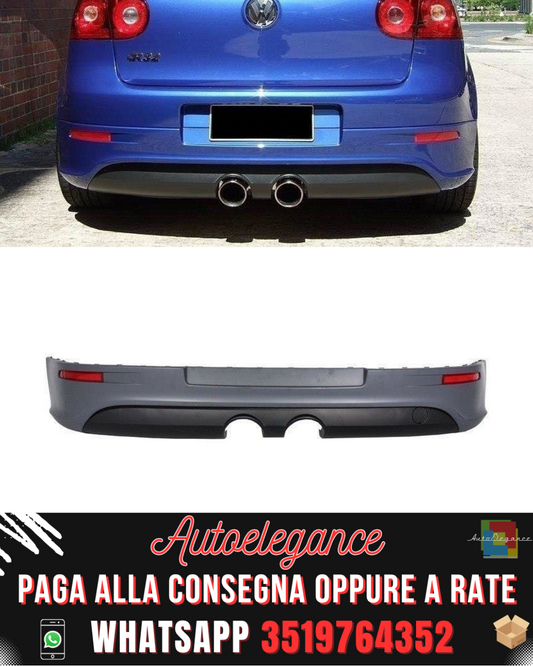 DIFFUSORE POSTERIORE adatto per VW GOLF V R32 CON 2 FORI DI SCARICO (PER SCARICO R32)2003-2008