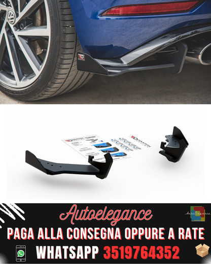 RACING DURABILITY SPLITTER LATERALI POSTERIORI + FLAP adatti per VW GOLF 7 R FACELIFT 2017-2020