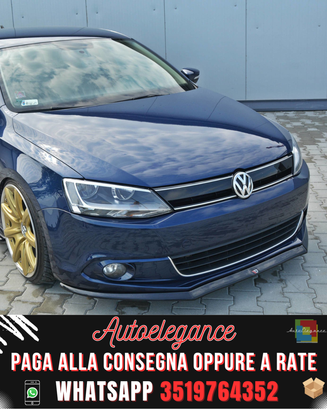 SPLITTER ANTERIORE V.2 adatto per VOLKSWAGEN JETTA MK6 BERLINA PREFAZIONE (2011-2014)