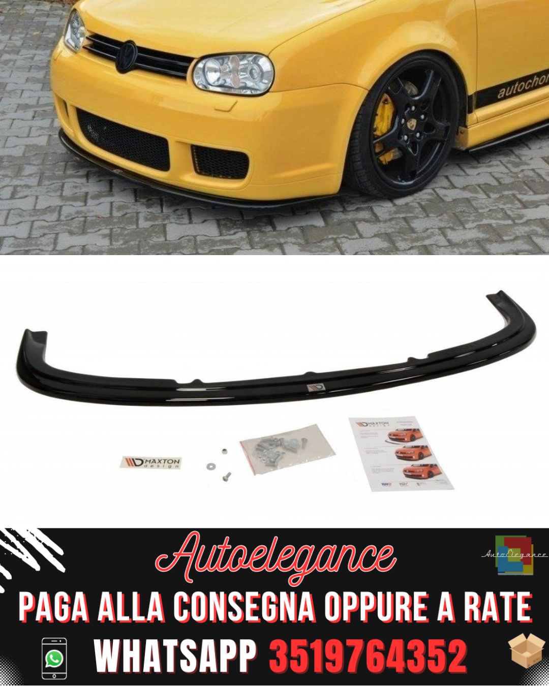 SPLITTER ANTERIORE adatto per VW GOLF IV R32 2002-2004