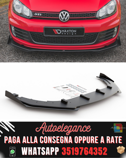 SPLITTER ANTERIORE RACING DURABILITY V.3 + FLAP adatti per VOLKSWAGEN GOLF GTI MK6 2008-2012