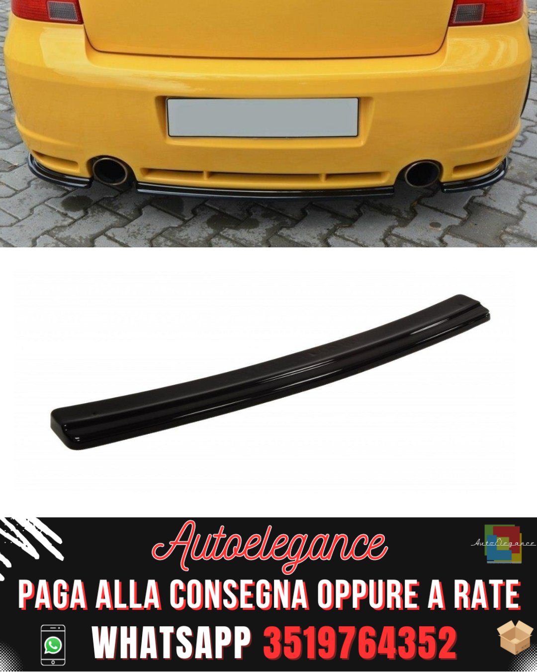 SPLITTER POSTERIORE CENTRALE adatto per VW GOLF IV R32 2002-2004