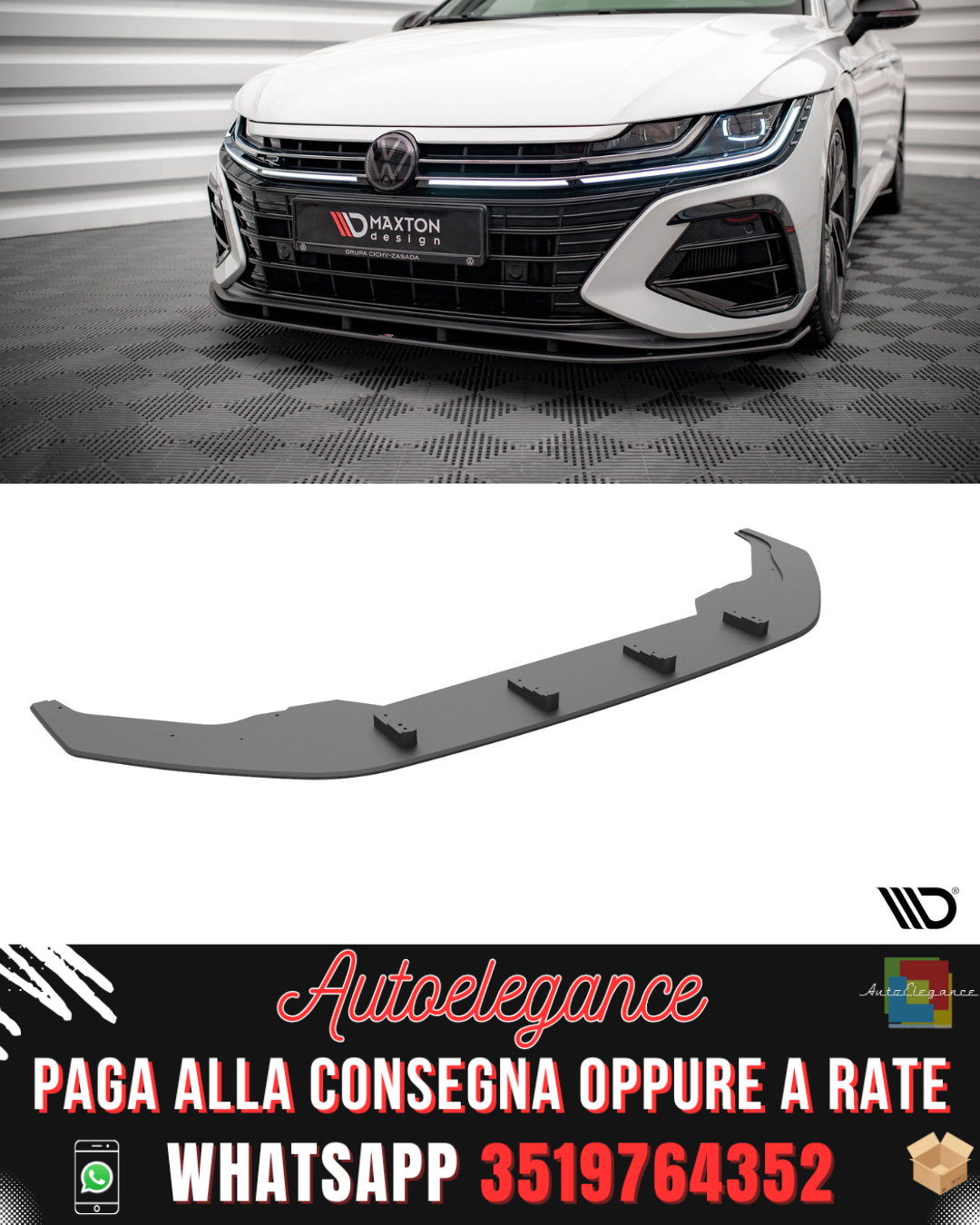 SPLITTER ANTERIORE STREET PRO adatto per VOLKSWAGEN ARTEON R 2020-