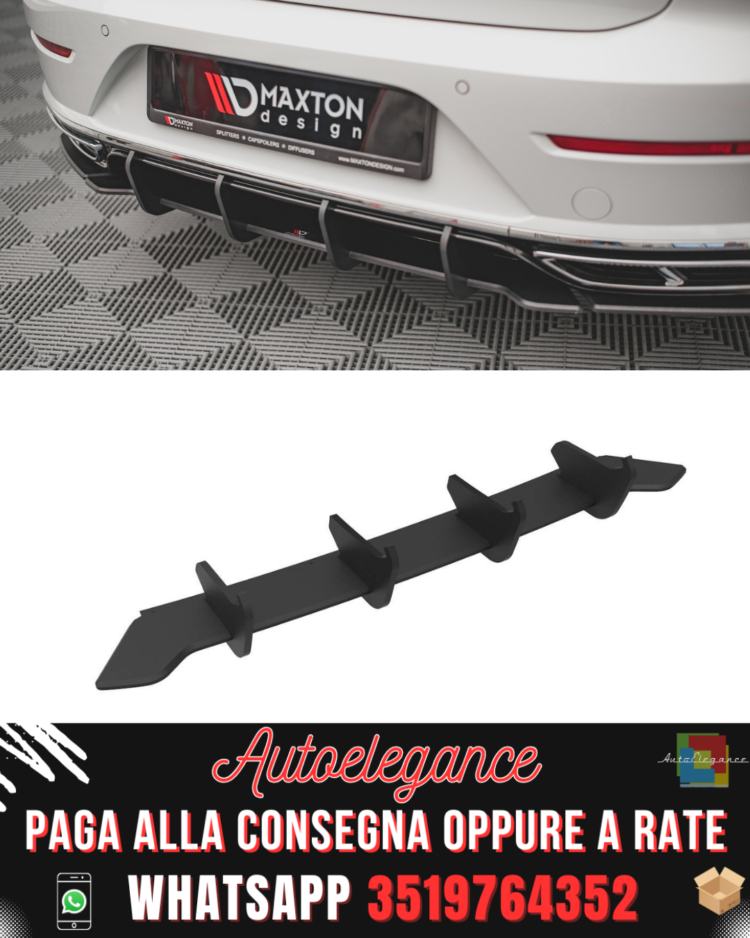 STREET PRO DIFFUSORE POSTERIORE ADATTO PER VOLKSWAGEN ARTEON R-LINE FACELIFT 2020-