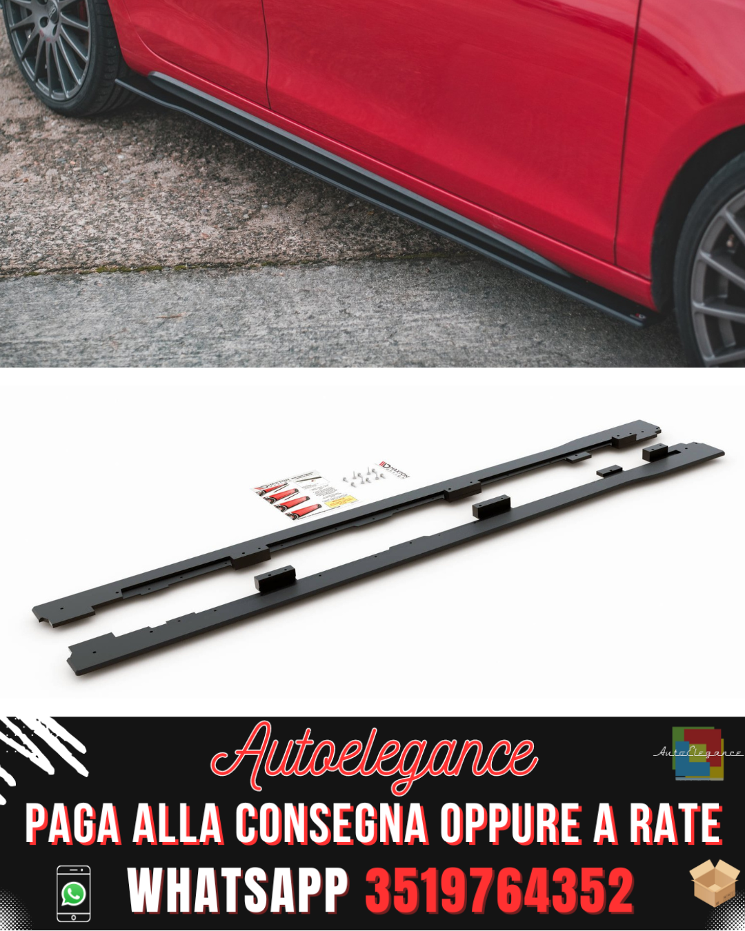 RACING DURABILITY MINIGONNE LATERALI adatte per VOLKSWAGEN GOLF GTI MK6 2008-2012