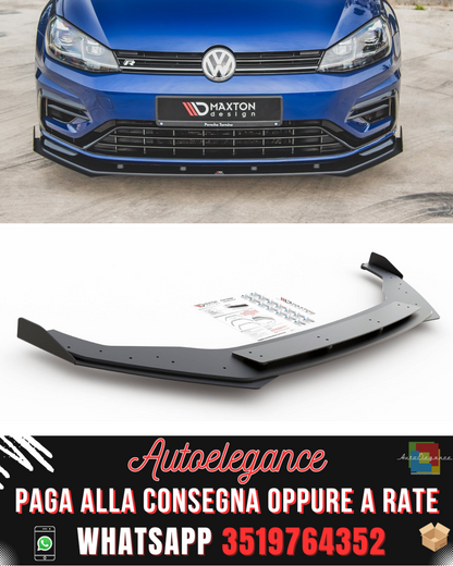 RACING DURABILITY SPLITTER ANTERIORE + FLAP adatti per VW GOLF 7 R / R-LINE FACELIFT 2017-2020