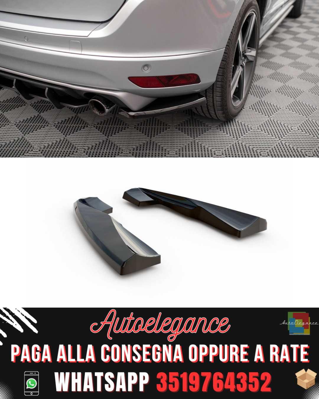 SPLITTER LATERALI POSTERIORI adatto per VOLVO XC60 R-DESIGN MK1 FACELIFT 2013-2017