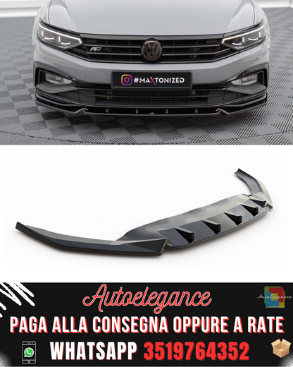 SPLITTER ANTERIORE V.1 adatto per VOLKSWAGEN PASSAT R-LINE B8 FACELIFT 2019-2023