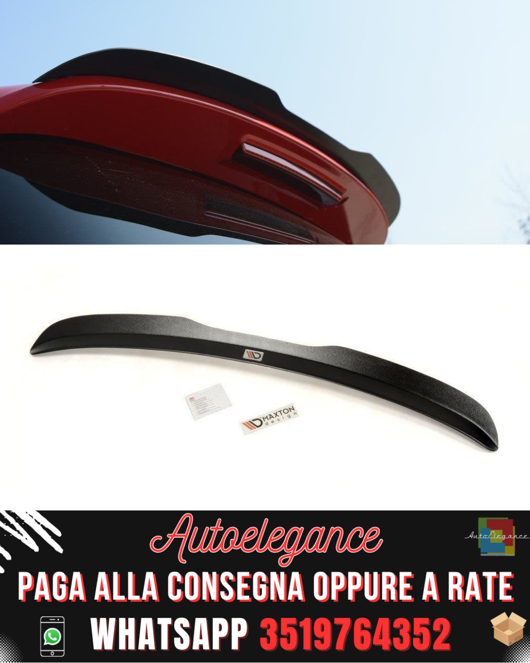 SPOILER adatto per  VW GOLF MK6 GTI / R 2008-2012