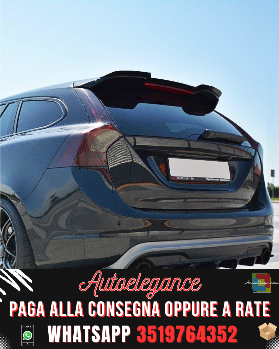 SPOILER adatto per VOLVO V60 POLESTAR FACELIFT 2014-2018