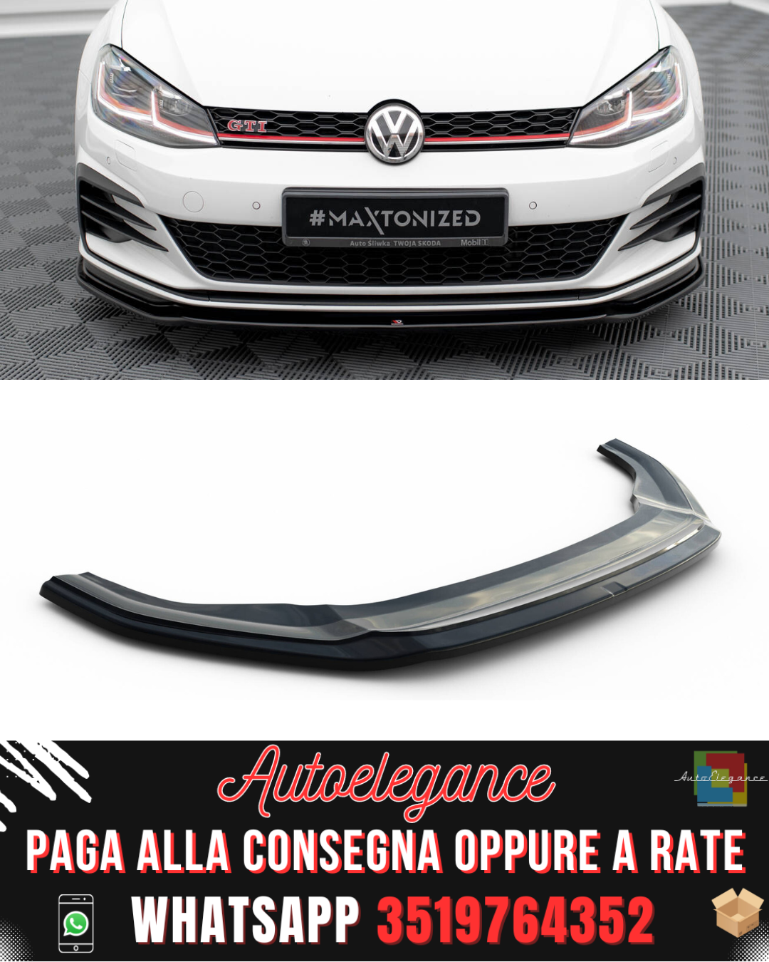 SPLITTER ANTERIORE V.2 adatto per VW GOLF VII GTI FACELIFT 2017