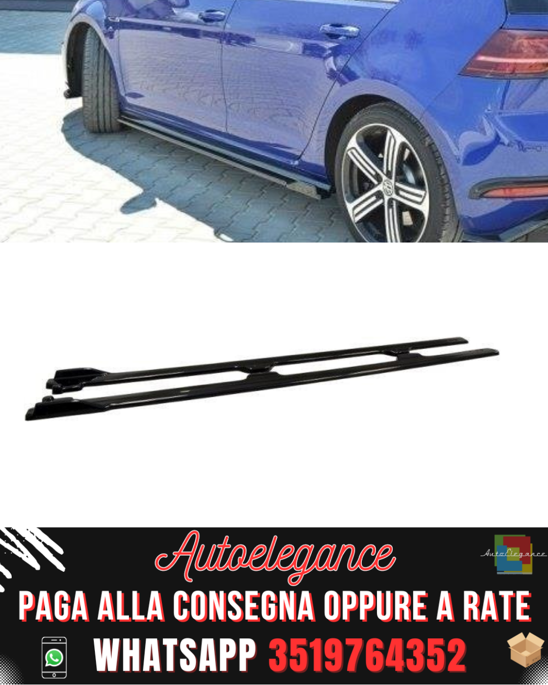 MINIGONNE LATERALI V.1 adatte per VW GOLF 7 R / R-LINE FACELIFT 2017-2020