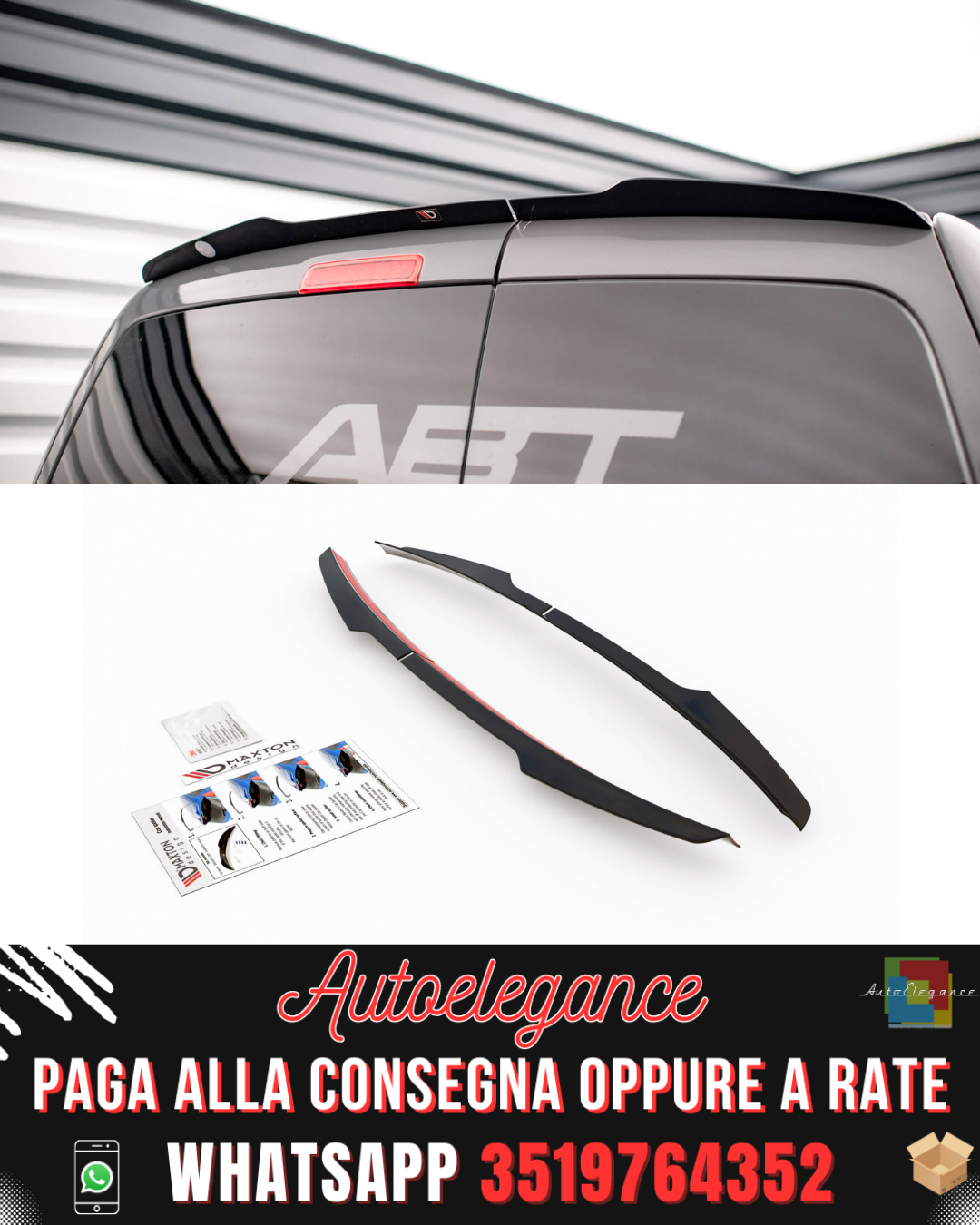 SPOILER adatto per  VOLKSWAGEN CADDY MK3 FACELIFT 2010-2015