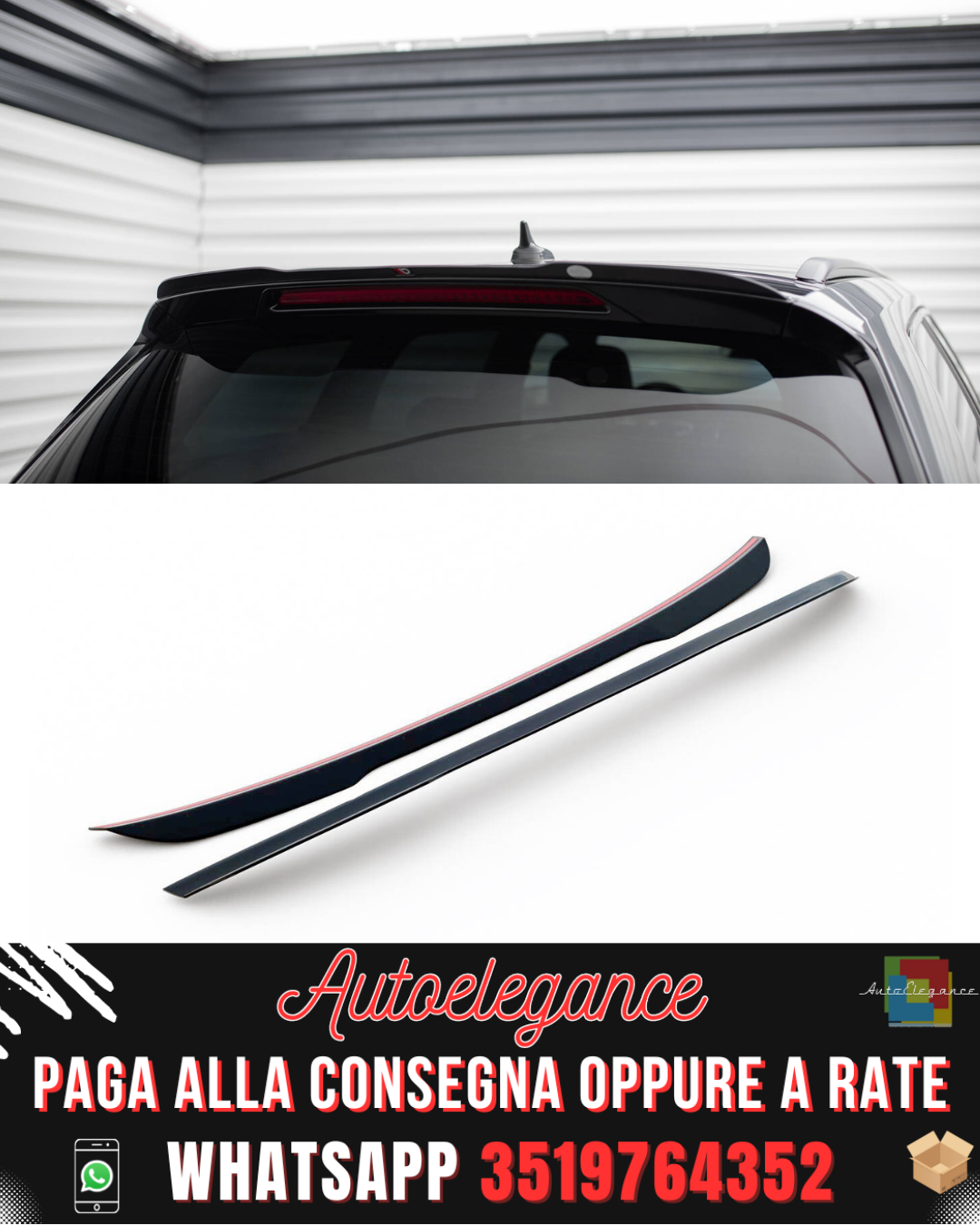 SPOILER adatto per VOLKSWAGEN PASSAT R-LINE B8 2015-2019