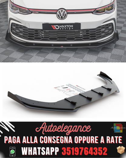 RACING DURABILITY SPLITTER anteriore + FLAPS adatti per VOLKSWAGEN GOLF 8 GTI / R-LINE 2020