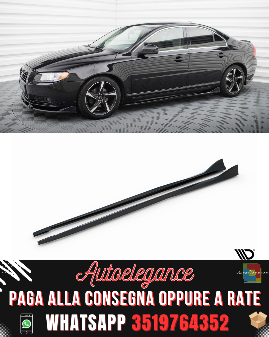 MINIGONNE LATERALI adatte per VOLVO S80 MK2 2006-2010