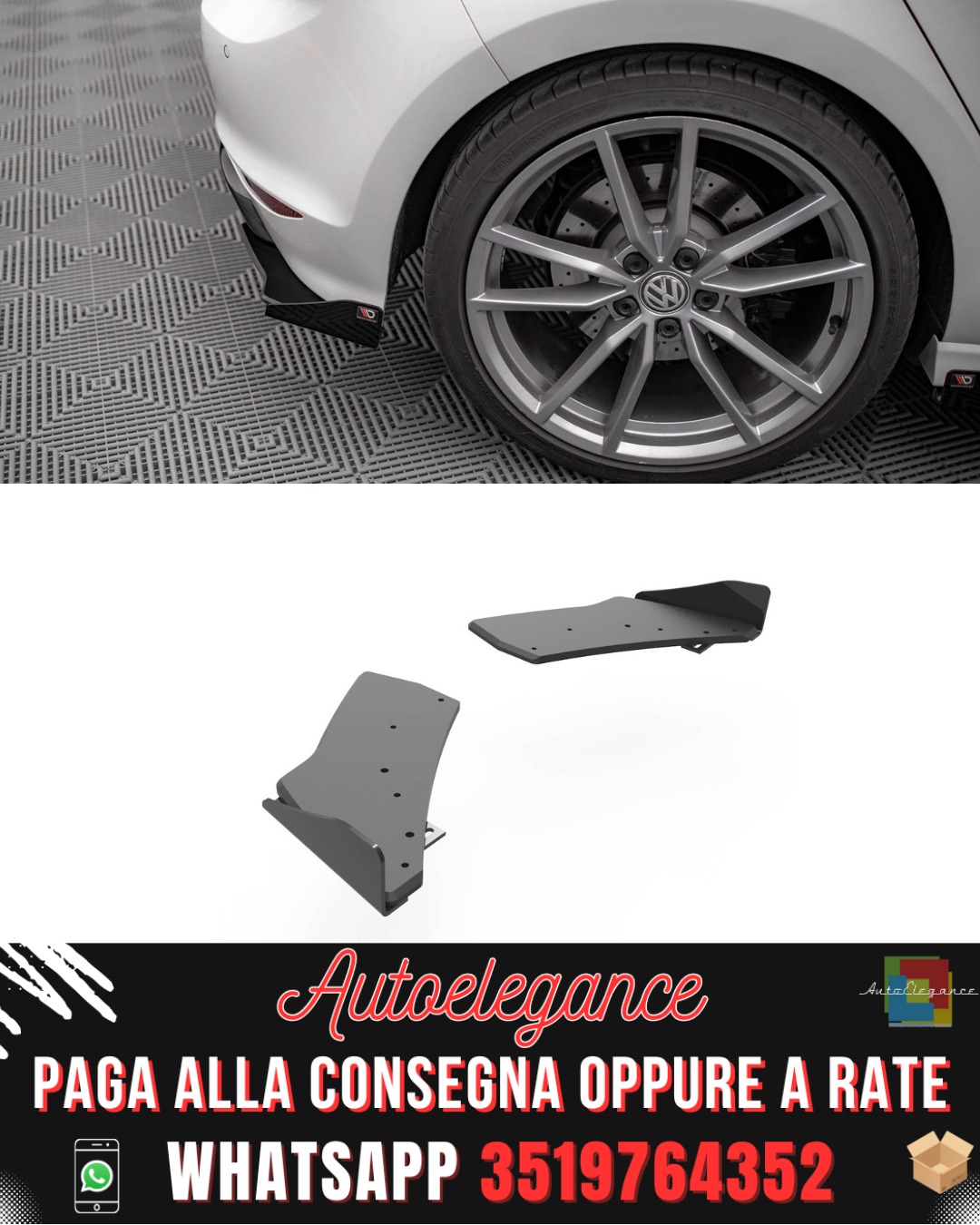 STREET PRO SPLITTER POSTERIORI + FLAP VOLKSWAGEN GOLF R MK7 2013-2016