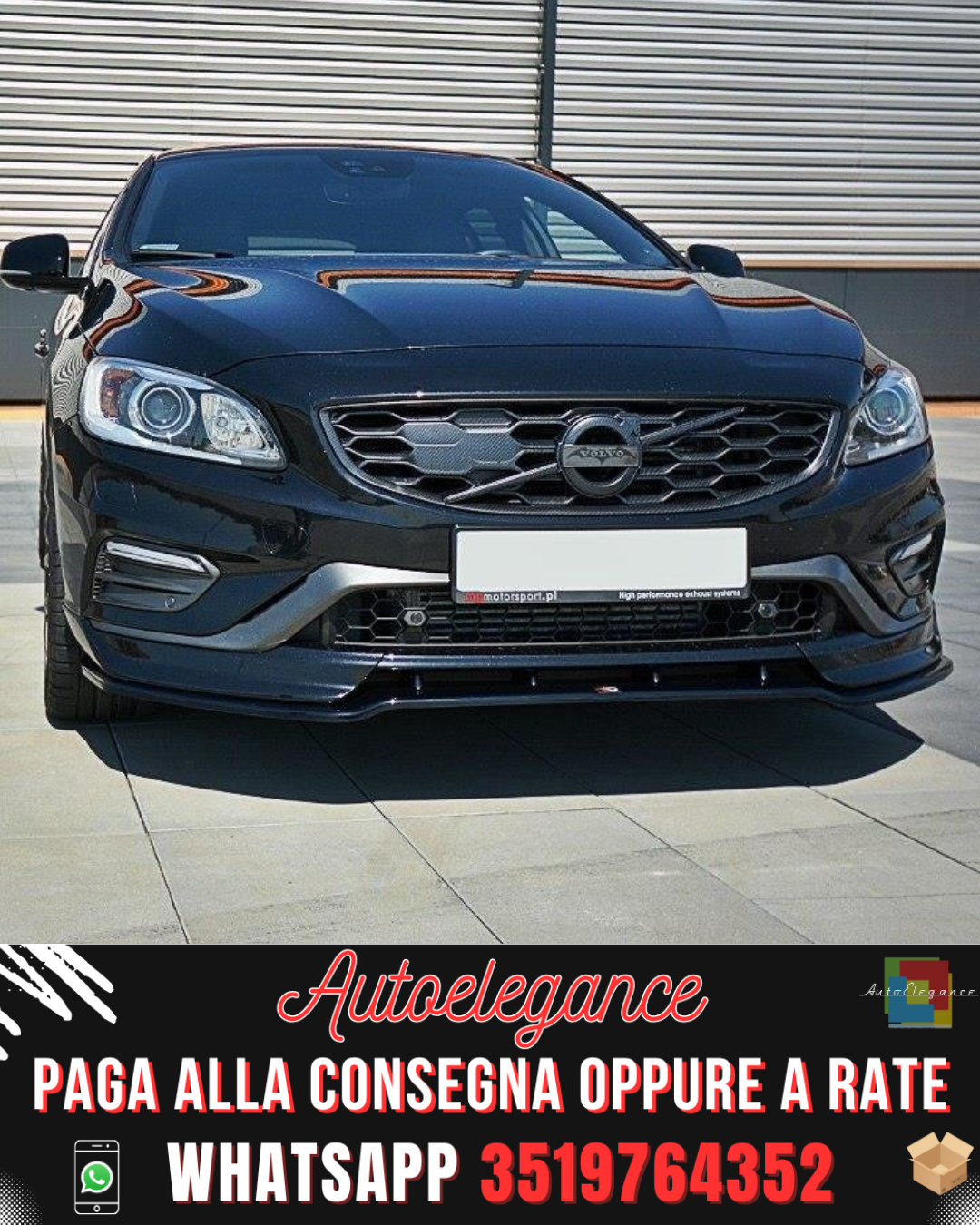 SPLITTER ANTERIORE adatto per V.1 VOLVO V60 POLESTAR FACELIFT 2011-2014