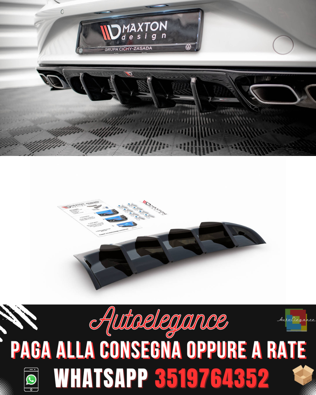 DIFFUSORE POSTERIORE adatto per VOLKSWAGEN ARTEON R  2020-