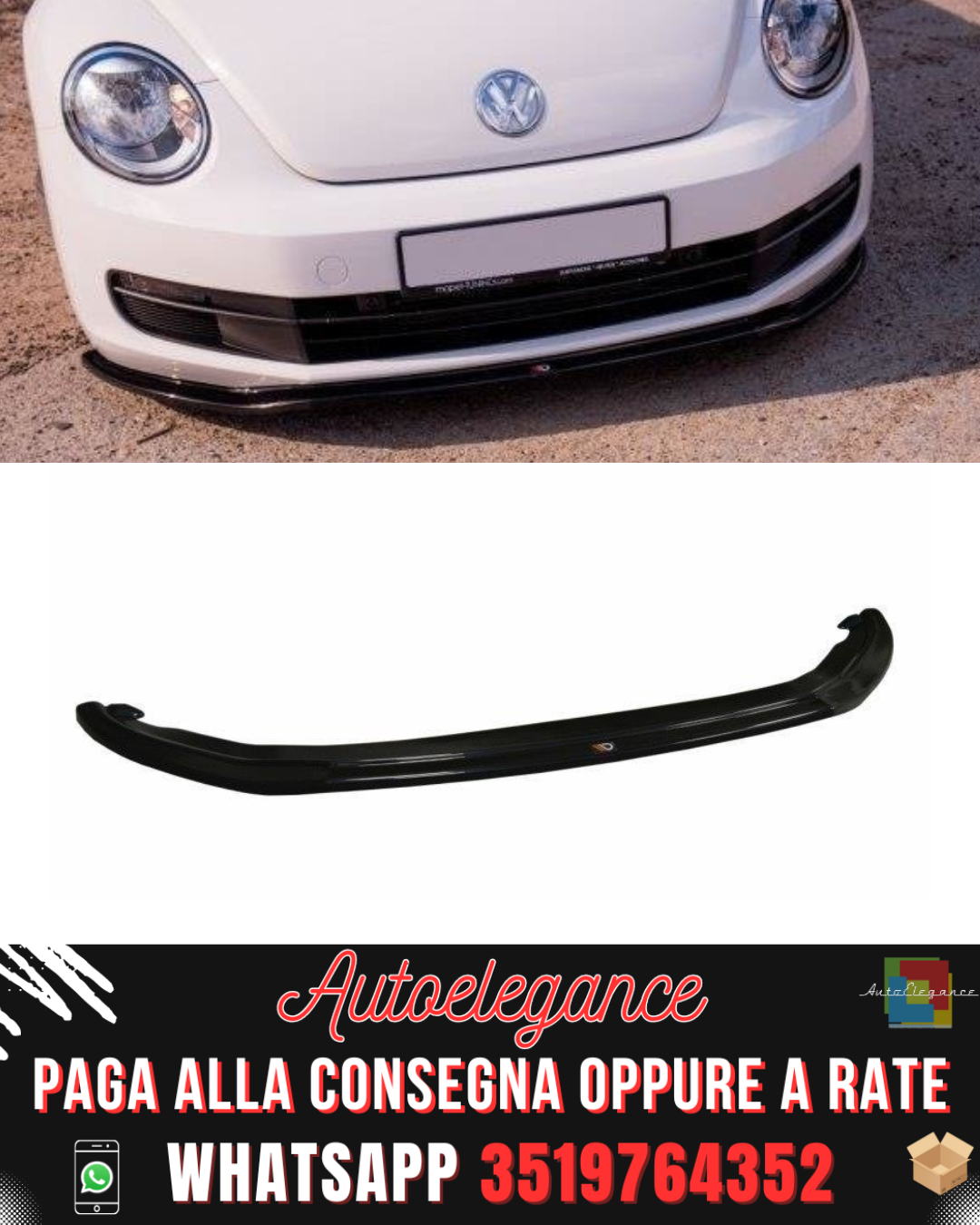 SPLITTER ANTERIORE ADATTO PER V.1 VW MAGGIOLINO 2011-2015