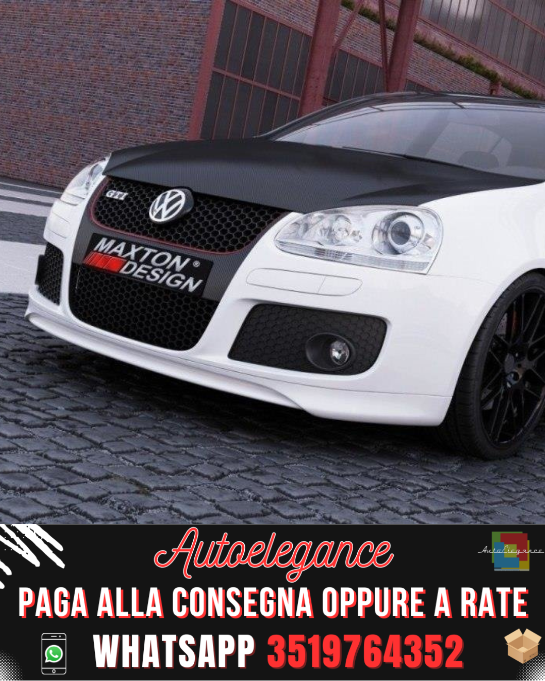 SPOILER PARAURTI ANTERIORE 30TH adatto PER VW GOLF V GTI 2003-2008