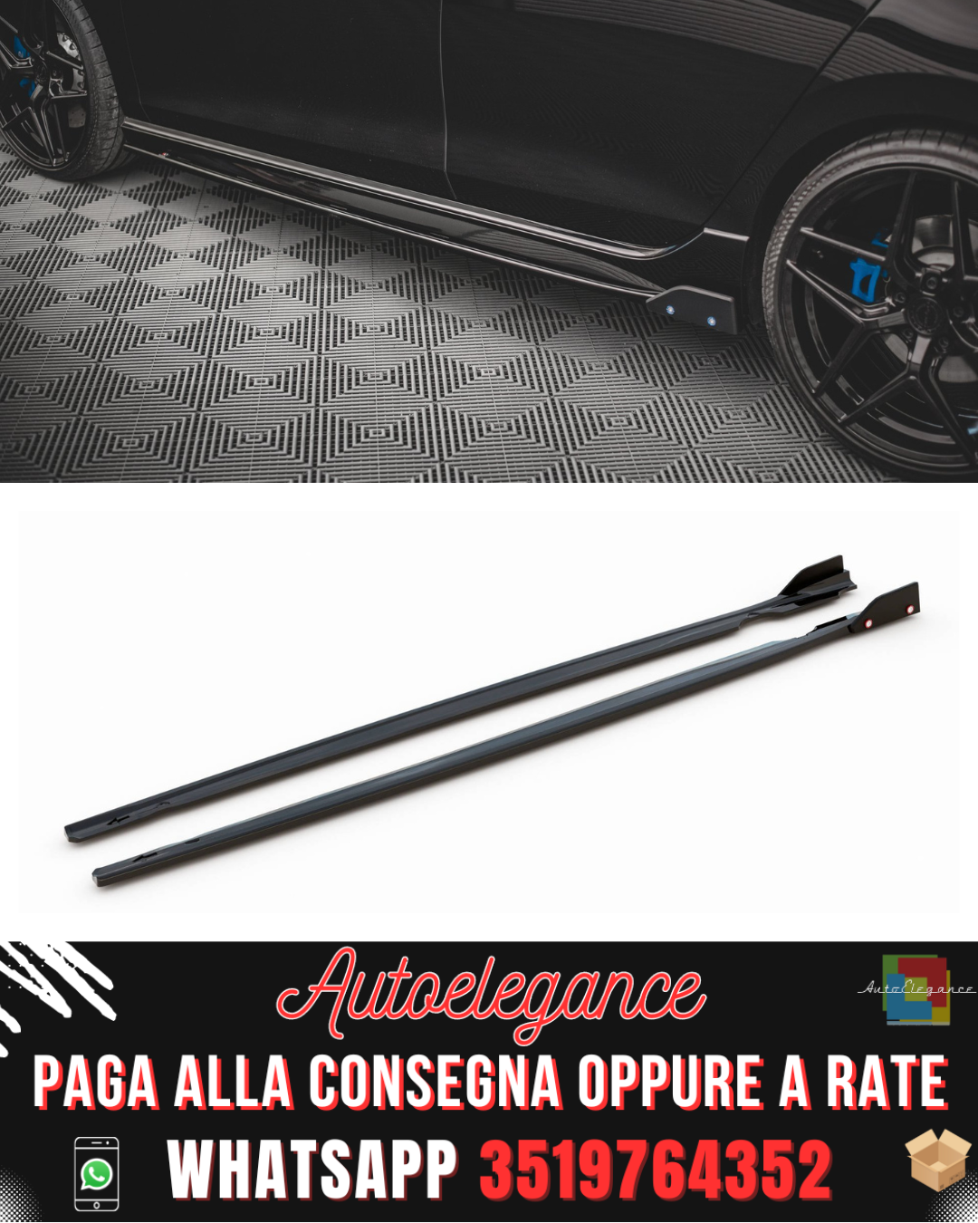 MINIGONNE LATERALI V.2 + ALETTE ADATTE PER VOLKSWAGEN GOLF R MK8 2020