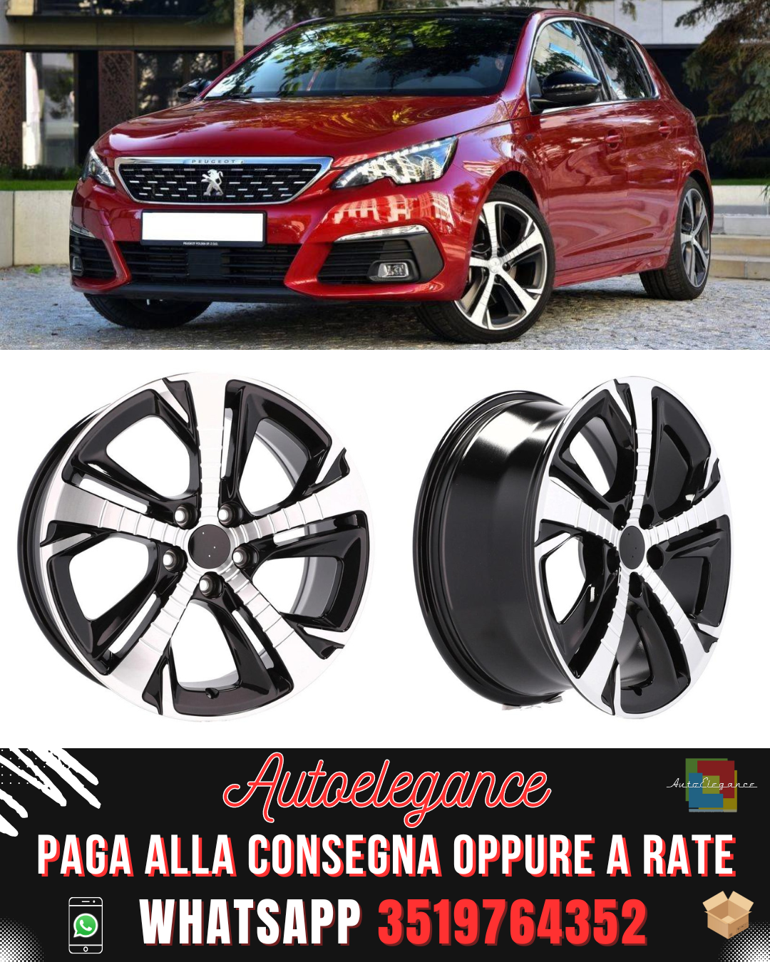 CERCHI CERCHIO IN LEGA 17" Adatto per ALFA ROMEO CITROEN DS FIAT FORD JAGUAR