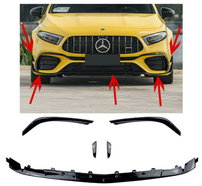 W177 A45 AMG SPECIFIC GLOSS BLACK AERO SPLITTER KIT