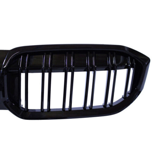 ✨Griglia rene compatibile con BMW Serie 3 G20 LCI barre doppie nere lucide✨
