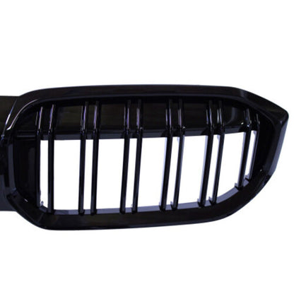 ✨Griglia rene compatibile con BMW Serie 3 G20 LCI barre doppie nere lucide✨