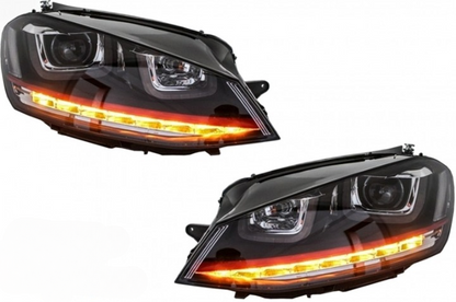 💫ART.3959 Fari Anteriori Day Light (Xenon DRL Red) Volkswagen Golf 7 💫