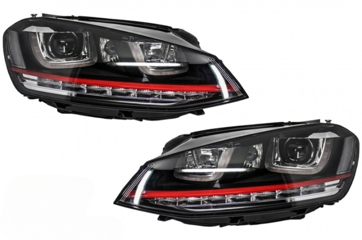 💫ART.3959 Fari Anteriori Day Light (Xenon DRL Red) Volkswagen Golf 7 💫