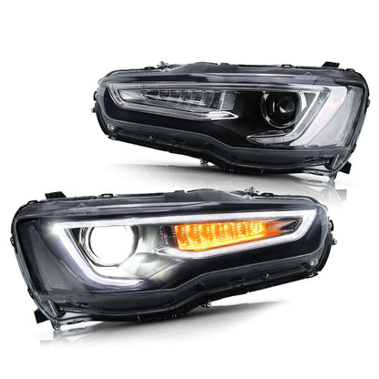 Fari per proiettori  Dual Beam per Mitsubishi Lancer EVO X 2008-2018 (proiettore normale. Versioni LHD e RHD)