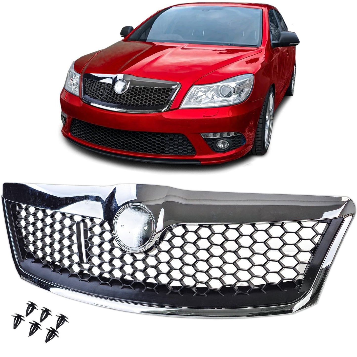 💫ART.7233 GRIGLIA NERA per SKODA OCTAVIA II 09-12💫