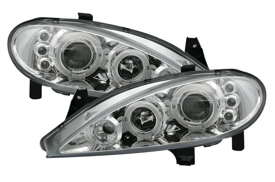 😍Fari per RENAULT MEGANE 03.99-10.02 OCCHI ANGELO CROMATI-😍