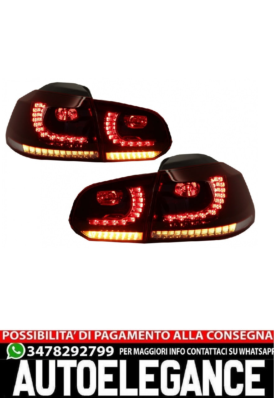 Fanali posteriori FULL LED adatti per VW Golf 6 VI (2008-2013) R20 Design Indicatore di direzione sequenziale dinamico rosso ciliegia (LHD e RHD)