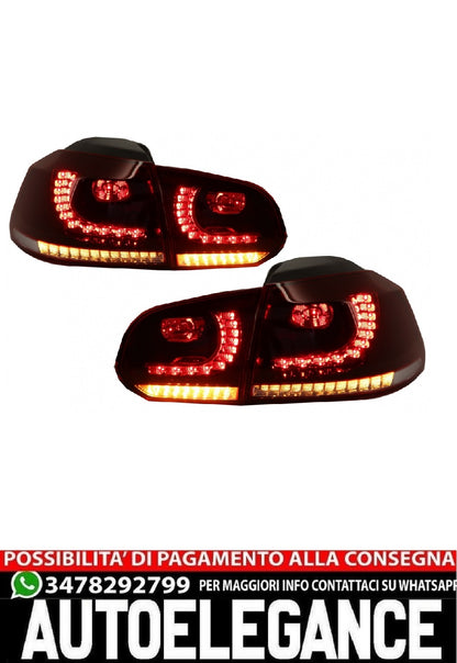 Fanali posteriori FULL LED adatti per VW Golf 6 VI (2008-2013) R20 Design Indicatore di direzione sequenziale dinamico rosso ciliegia (LHD e RHD)