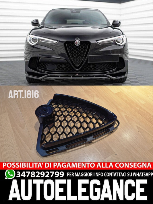 1816 GRIGLIA ADATTO PER ALFA ROMEO STELVIO 949 2016-2023 NERO LUCIDO