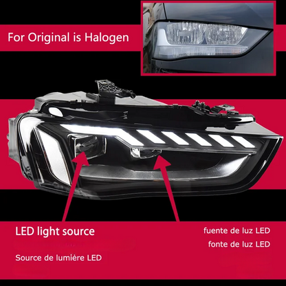 ⭐ COPPIA FARI FULL LED ADATTO PER A4 b8 restyling 12-16 H7⭐