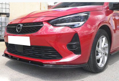 OPEL CORSA F FRONT BUMPER BLADE IN ABS SPORTS LOOK BLACK SPLITTER