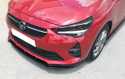 OPEL CORSA F FRONT BUMPER BLADE IN ABS SPORTS LOOK BLACK SPLITTER