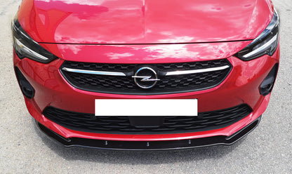 OPEL CORSA F FRONT BUMPER BLADE IN ABS SPORTS LOOK BLACK SPLITTER