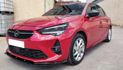 OPEL CORSA F FRONT BUMPER BLADE IN ABS SPORTS LOOK BLACK SPLITTER