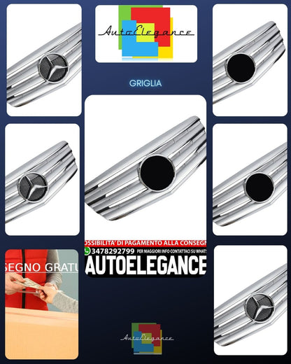 Griglia sportiva griglia per Mercedes W211 S211 E 2006-2009 cromo argento AMG