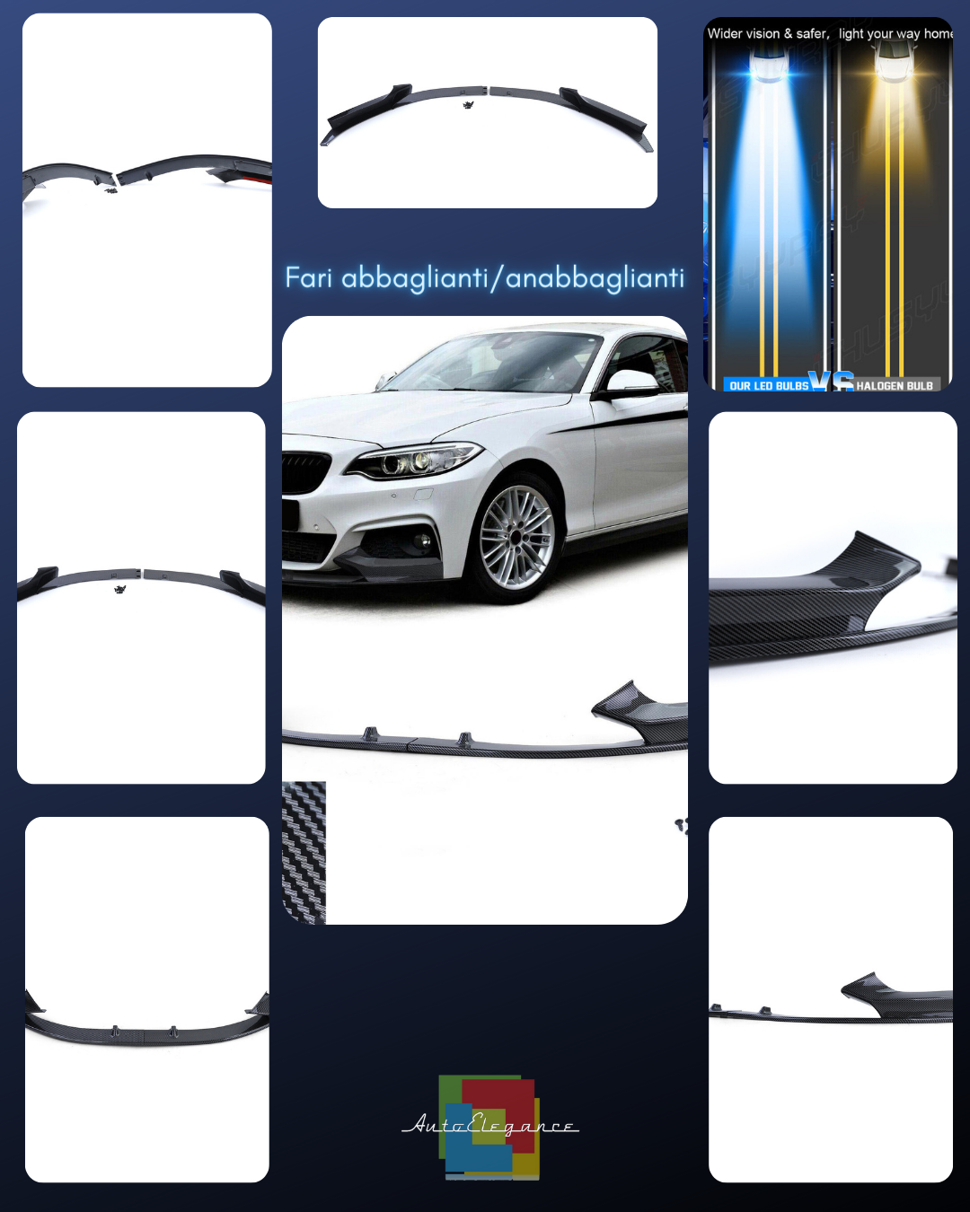 Labbro spoiler anteriore performance carbon look adatto per BMW Serie 2 F22 F23