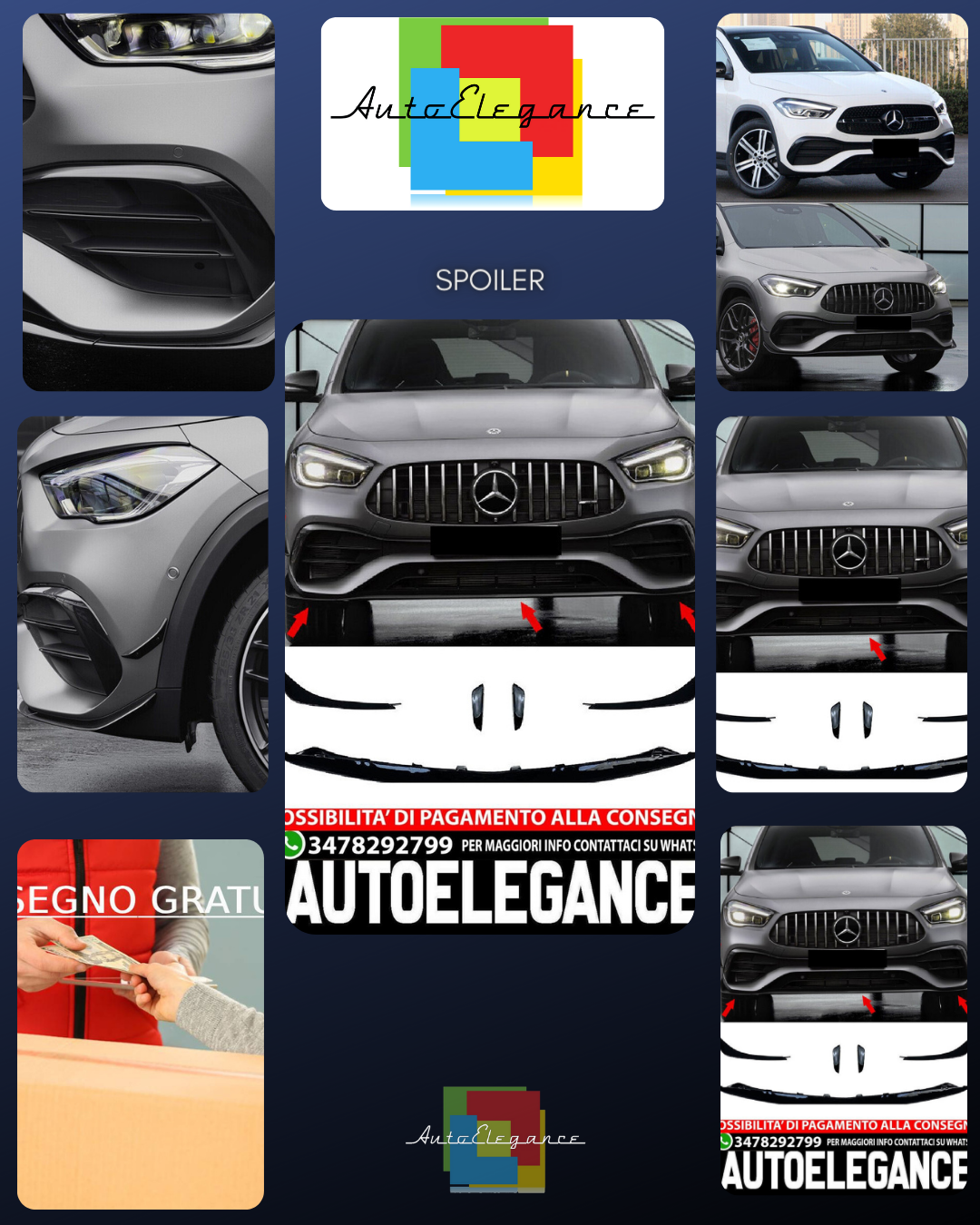 Suitable for Mercedes GLA H247 with AMG equipment FRONT SPOILER FLAPS SPOILER 